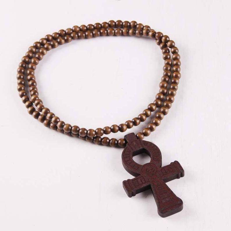 Buy Ankh Wood Pendant with Bead Necklace Online at desertcartINDIA