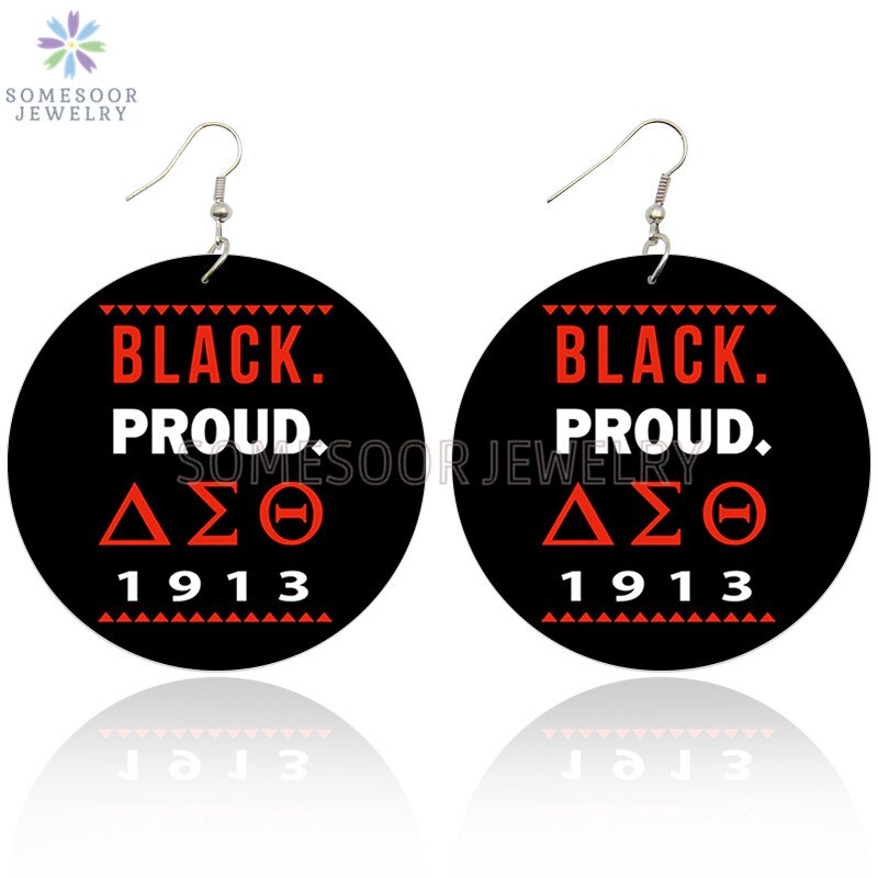 Delta sigma theta wooden on sale earrings